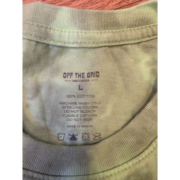 Off The Grid Records Shirt Men's Size Lg Green Tie Dye DJ John Summit WAL‎ Tour - Picture 5 of 8